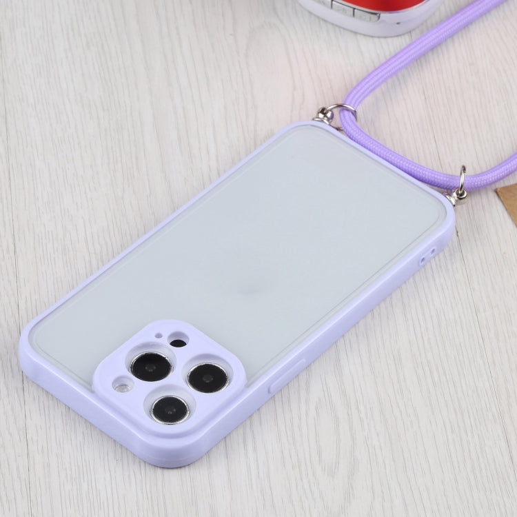 For iPhone 11 Pro Max Candy Transparent Phone Case with Lanyard