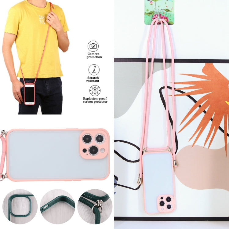 For iPhone 11 Pro Candy Transparent Phone Case with Lanyard