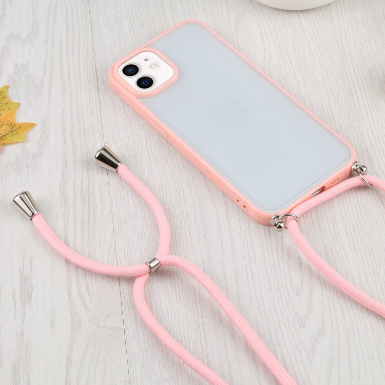 For iPhone 11 Candy Transparent Phone Case with Lanyard