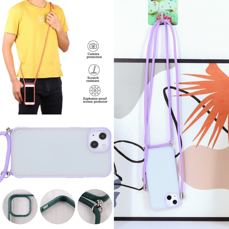 For iPhone 11 Candy Transparent Phone Case with Lanyard
