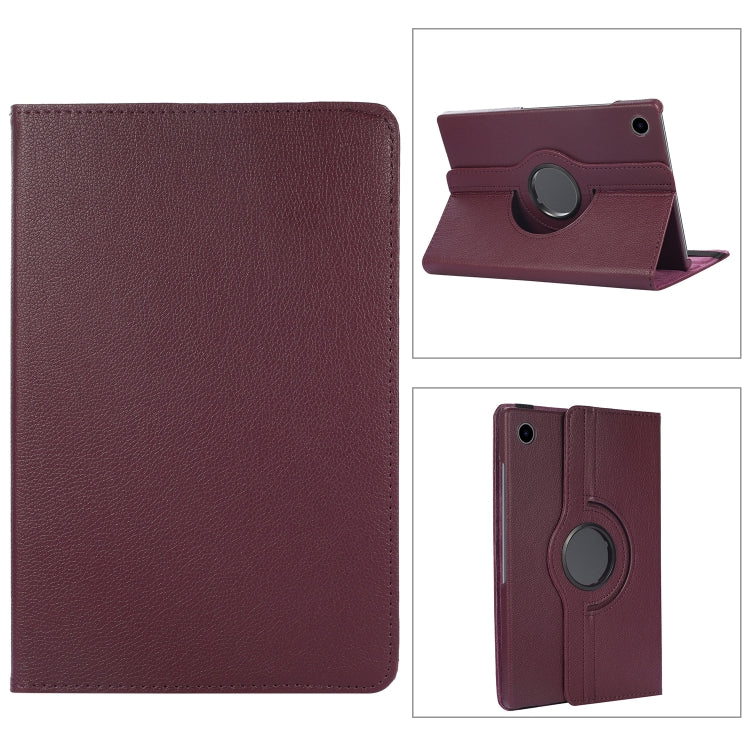 For Samsung Galaxy Tab A8 360 Degree Rotation Litchi Texture Tablet Leather Case with Holder