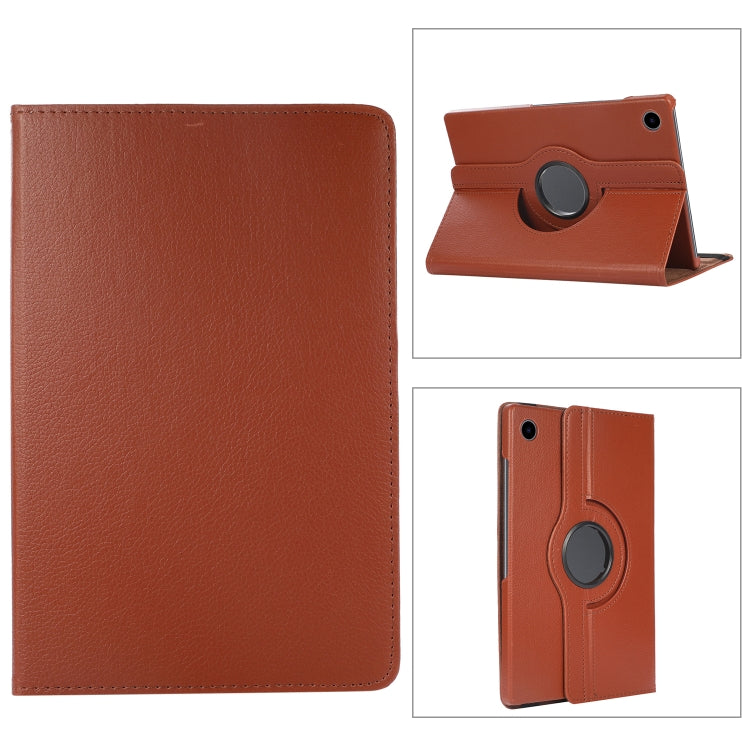 For Samsung Galaxy Tab A8 360 Degree Rotation Litchi Texture Tablet Leather Case with Holder