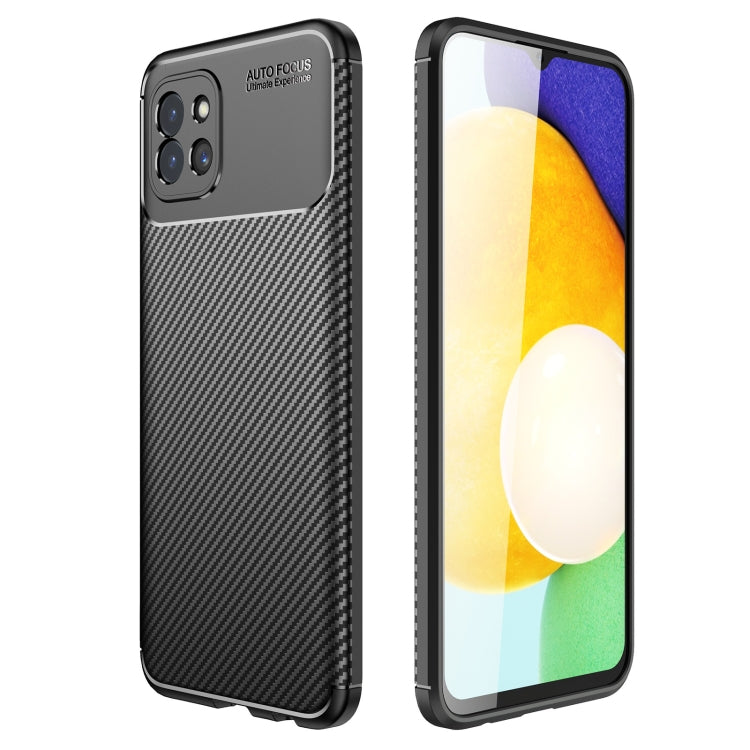 For Samsung Galaxy A03 Global Carbon Fiber Texture Shockproof TPU Phone Case