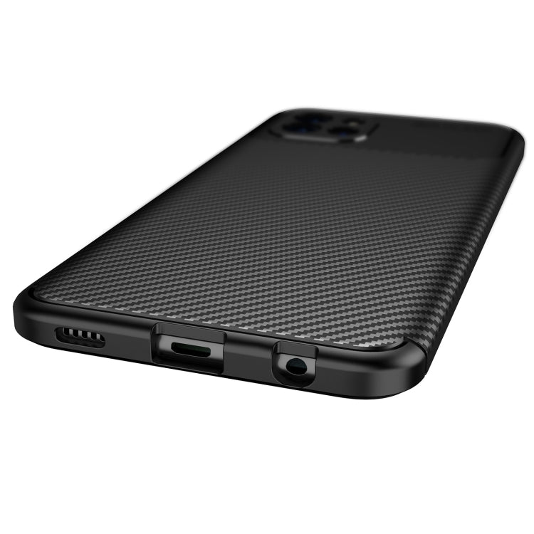 For Samsung Galaxy A03 Global Carbon Fiber Texture Shockproof TPU Phone Case