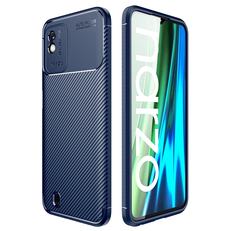 For OPPO Realme Narzo 50i Carbon Fiber Texture Shockproof TPU Phone Case