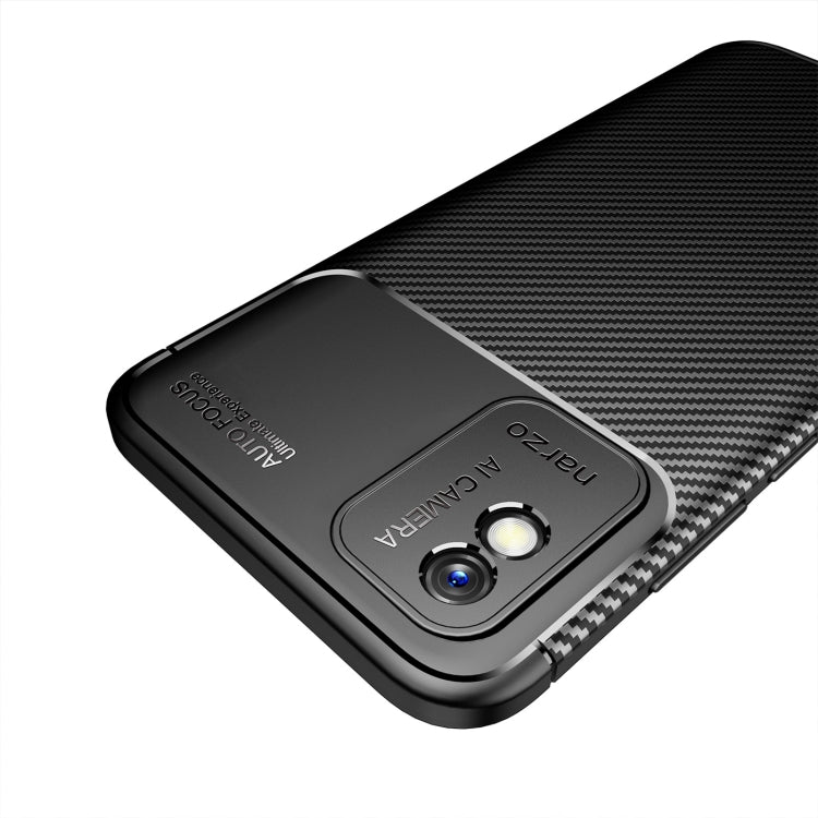 For OPPO Realme Narzo 50i Carbon Fiber Texture Shockproof TPU Phone Case