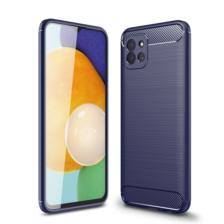 For Samsung Galaxy A03 Global Brushed Texture Carbon Fiber TPU Phone Case