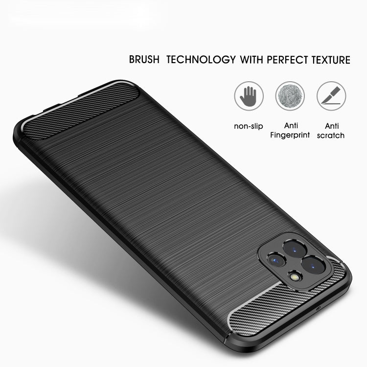 For Samsung Galaxy A03 Global Brushed Texture Carbon Fiber TPU Phone Case
