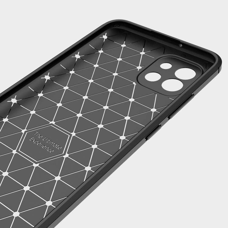For Samsung Galaxy A03 Global Brushed Texture Carbon Fiber TPU Phone Case