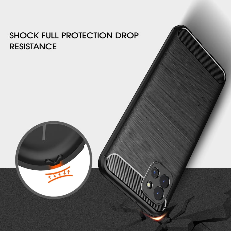 For Samsung Galaxy A03 Global Brushed Texture Carbon Fiber TPU Phone Case