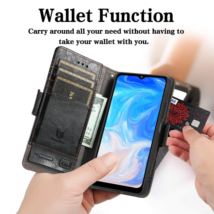 For Doogee N40 Pro CaseNeo Splicing Dual Magnetic Buckle Leather Case with Holder & Card Slots & Wallet