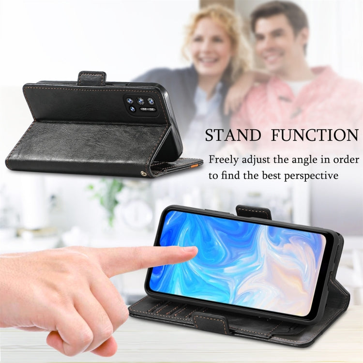 For Doogee N40 Pro CaseNeo Splicing Dual Magnetic Buckle Leather Case with Holder & Card Slots & Wallet