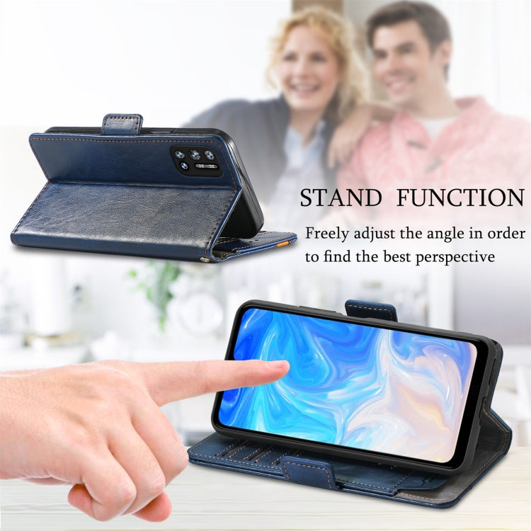 For Doogee N40 Pro CaseNeo Splicing Dual Magnetic Buckle Leather Case with Holder & Card Slots & Wallet