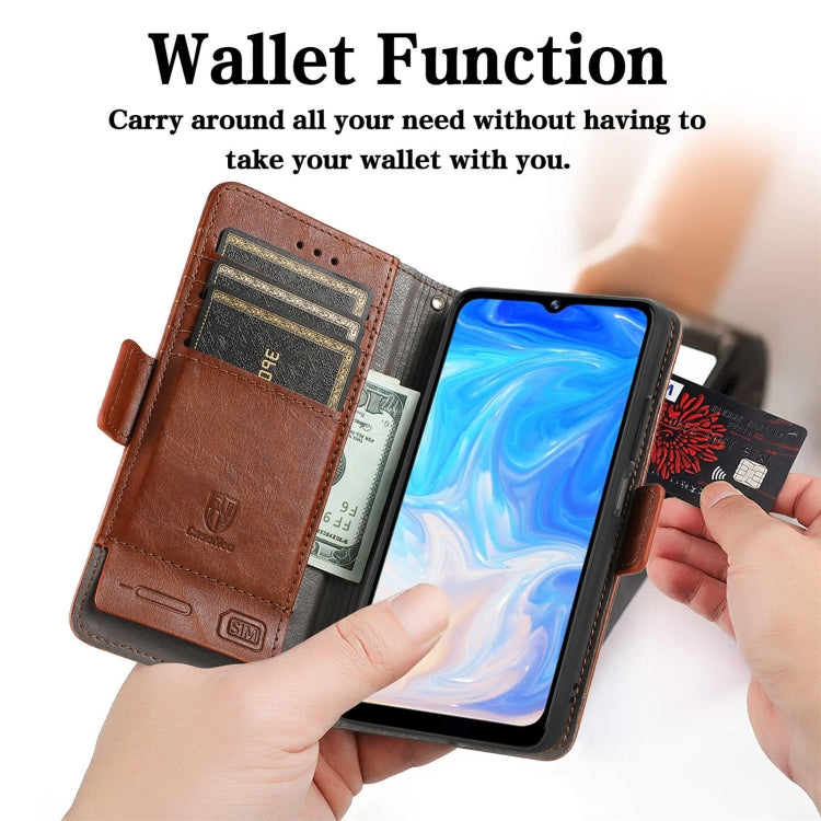 For Doogee N40 Pro CaseNeo Splicing Dual Magnetic Buckle Leather Case with Holder & Card Slots & Wallet