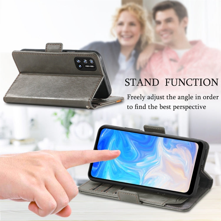 For Doogee N40 Pro CaseNeo Splicing Dual Magnetic Buckle Leather Case with Holder & Card Slots & Wallet