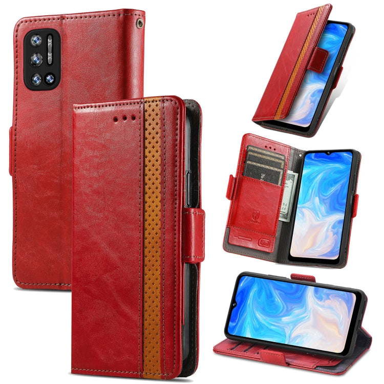 For Doogee N40 Pro CaseNeo Splicing Dual Magnetic Buckle Leather Case with Holder & Card Slots & Wallet