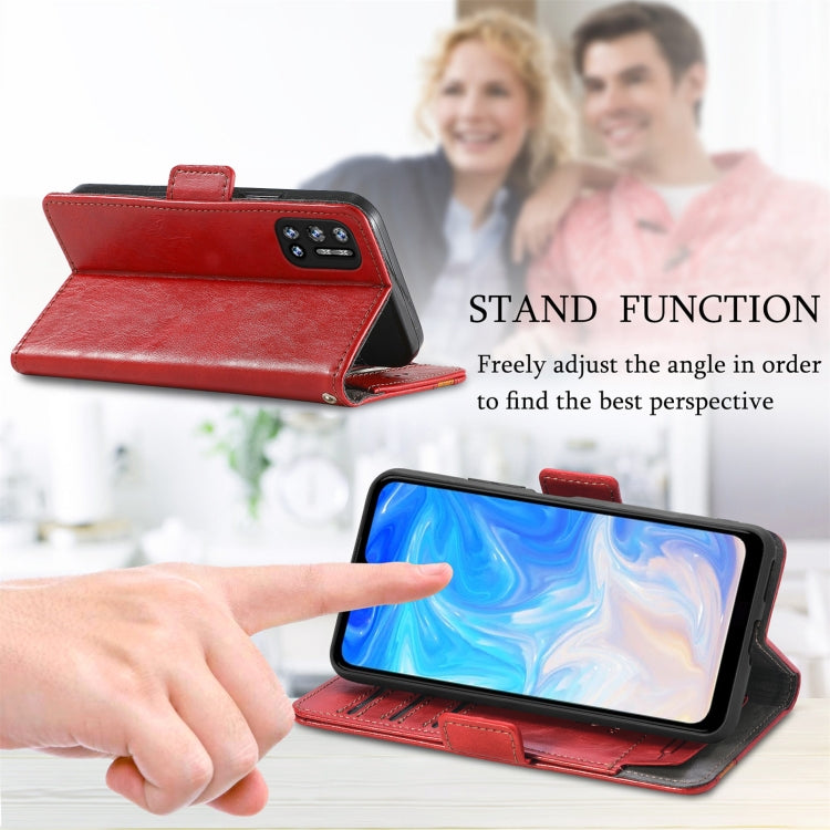 For Doogee N40 Pro CaseNeo Splicing Dual Magnetic Buckle Leather Case with Holder & Card Slots & Wallet