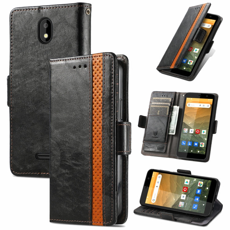 For Vodafone Smart E11 CaseNeo Splicing Dual Magnetic Buckle Leather Case with Holder & Card Slots & Wallet