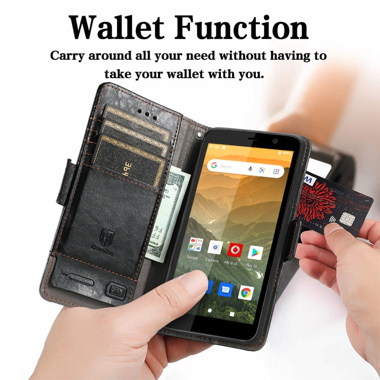 For Vodafone Smart E11 CaseNeo Splicing Dual Magnetic Buckle Leather Case with Holder & Card Slots & Wallet