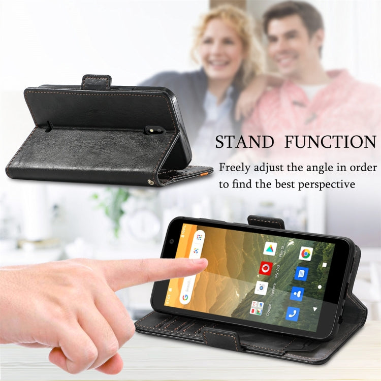 For Vodafone Smart E11 CaseNeo Splicing Dual Magnetic Buckle Leather Case with Holder & Card Slots & Wallet