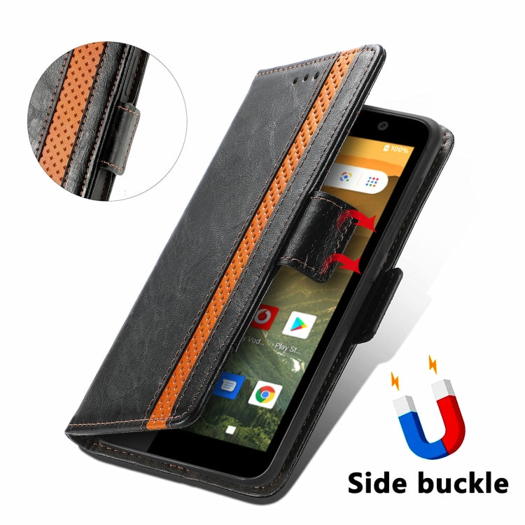 For Vodafone Smart E11 CaseNeo Splicing Dual Magnetic Buckle Leather Case with Holder & Card Slots & Wallet
