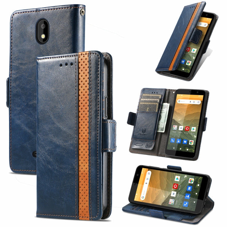 For Vodafone Smart E11 CaseNeo Splicing Dual Magnetic Buckle Leather Case with Holder & Card Slots & Wallet