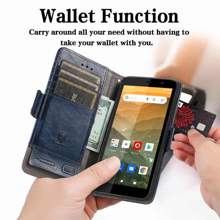 For Vodafone Smart E11 CaseNeo Splicing Dual Magnetic Buckle Leather Case with Holder & Card Slots & Wallet