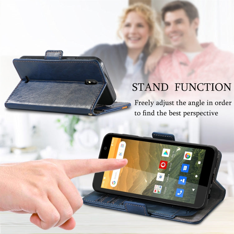 For Vodafone Smart E11 CaseNeo Splicing Dual Magnetic Buckle Leather Case with Holder & Card Slots & Wallet