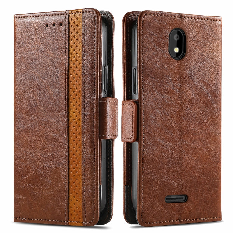 For Vodafone Smart E11 CaseNeo Splicing Dual Magnetic Buckle Leather Case with Holder & Card Slots & Wallet