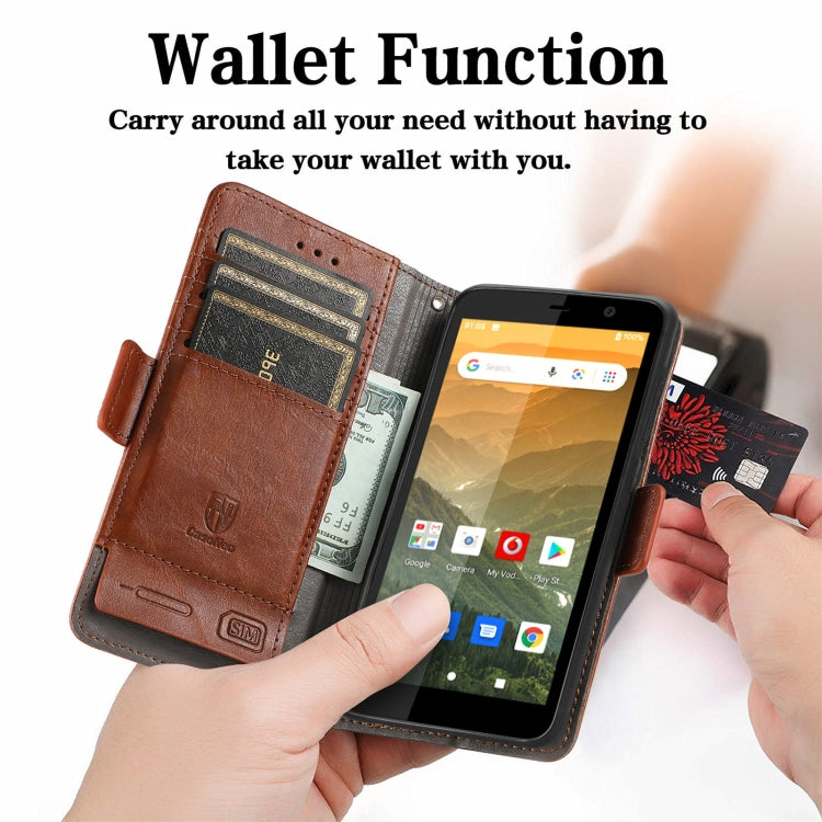For Vodafone Smart E11 CaseNeo Splicing Dual Magnetic Buckle Leather Case with Holder & Card Slots & Wallet