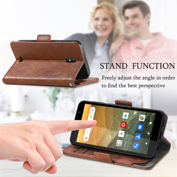 For Vodafone Smart E11 CaseNeo Splicing Dual Magnetic Buckle Leather Case with Holder & Card Slots & Wallet