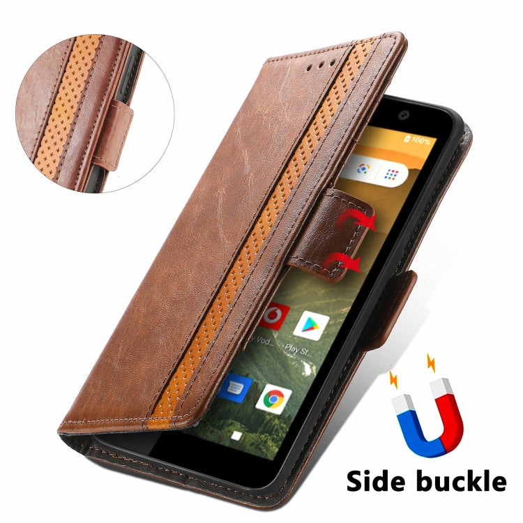 For Vodafone Smart E11 CaseNeo Splicing Dual Magnetic Buckle Leather Case with Holder & Card Slots & Wallet