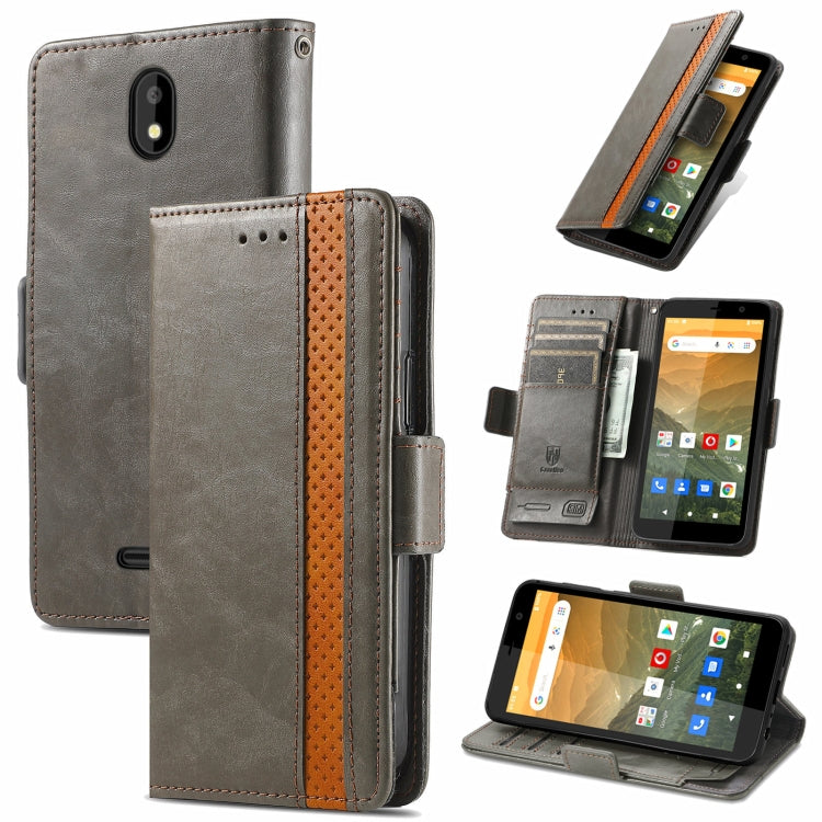 For Vodafone Smart E11 CaseNeo Splicing Dual Magnetic Buckle Leather Case with Holder & Card Slots & Wallet