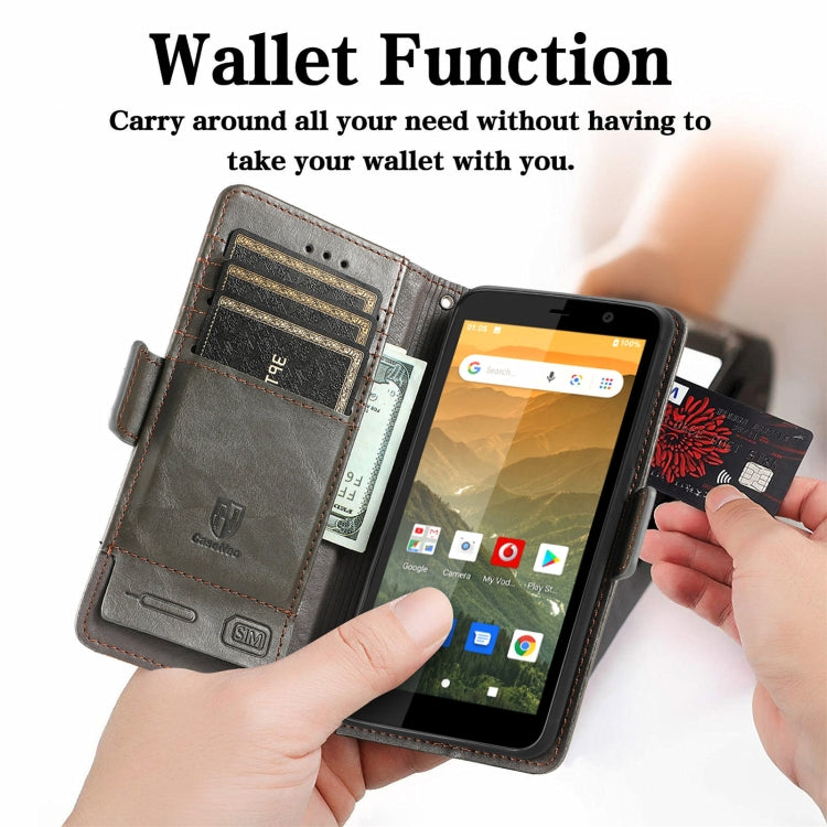 For Vodafone Smart E11 CaseNeo Splicing Dual Magnetic Buckle Leather Case with Holder & Card Slots & Wallet