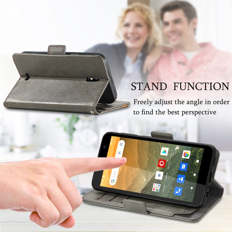 For Vodafone Smart E11 CaseNeo Splicing Dual Magnetic Buckle Leather Case with Holder & Card Slots & Wallet
