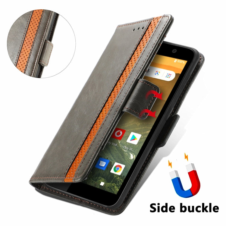 For Vodafone Smart E11 CaseNeo Splicing Dual Magnetic Buckle Leather Case with Holder & Card Slots & Wallet