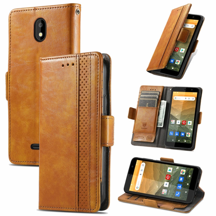 For Vodafone Smart E11 CaseNeo Splicing Dual Magnetic Buckle Leather Case with Holder & Card Slots & Wallet