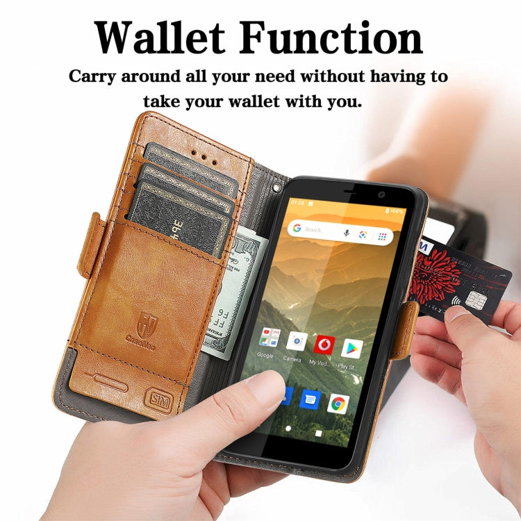For Vodafone Smart E11 CaseNeo Splicing Dual Magnetic Buckle Leather Case with Holder & Card Slots & Wallet