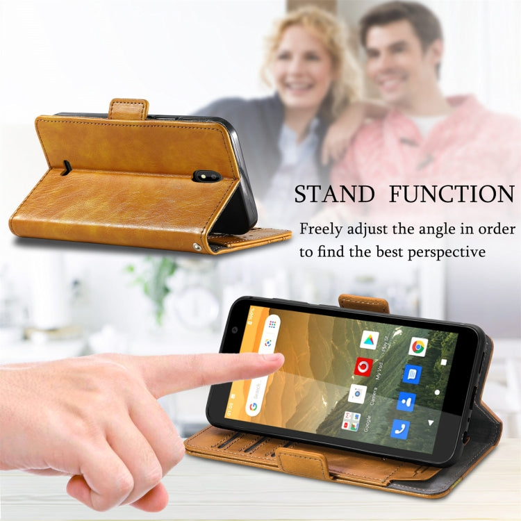 For Vodafone Smart E11 CaseNeo Splicing Dual Magnetic Buckle Leather Case with Holder & Card Slots & Wallet