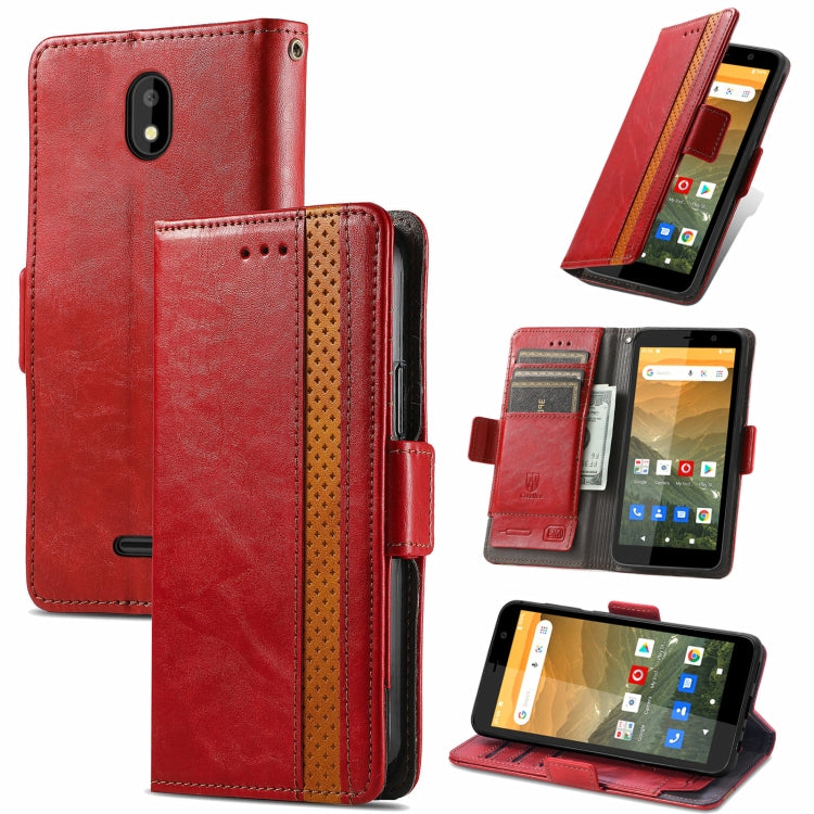 For Vodafone Smart E11 CaseNeo Splicing Dual Magnetic Buckle Leather Case with Holder & Card Slots & Wallet