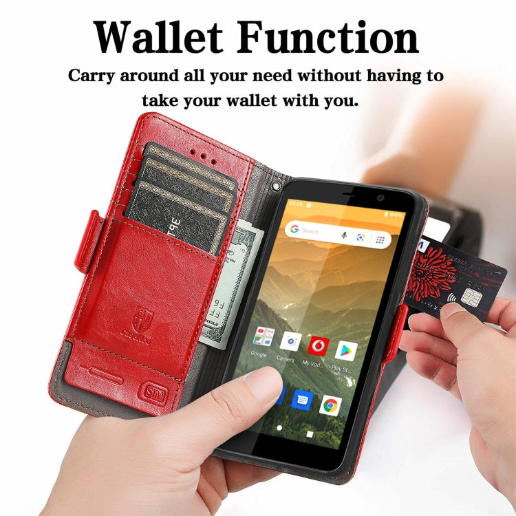 For Vodafone Smart E11 CaseNeo Splicing Dual Magnetic Buckle Leather Case with Holder & Card Slots & Wallet