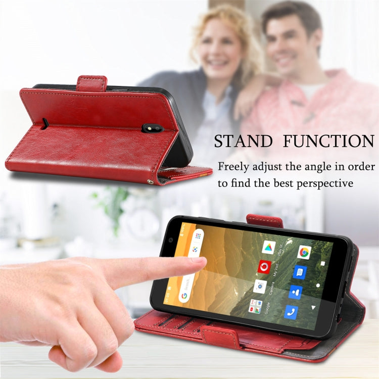 For Vodafone Smart E11 CaseNeo Splicing Dual Magnetic Buckle Leather Case with Holder & Card Slots & Wallet