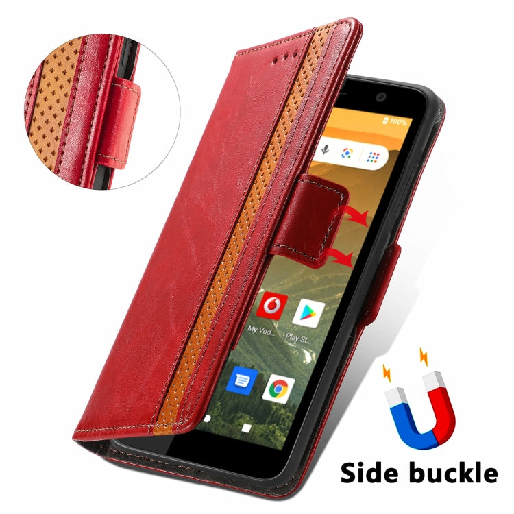 For Vodafone Smart E11 CaseNeo Splicing Dual Magnetic Buckle Leather Case with Holder & Card Slots & Wallet