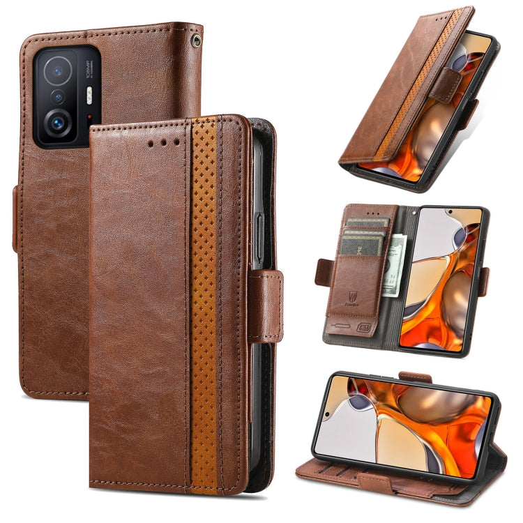 For Xiaomi 11T / 11T Pro CaseNeo Splicing Dual Magnetic Buckle Leather Case with Holder & Card Slots & Wallet