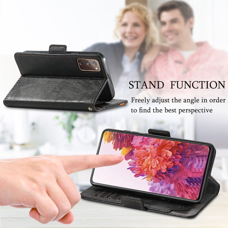 For Samsung Galaxy S20 FE CaseNeo Splicing Dual Magnetic Buckle Leather Case with Holder & Card Slots & Wallet