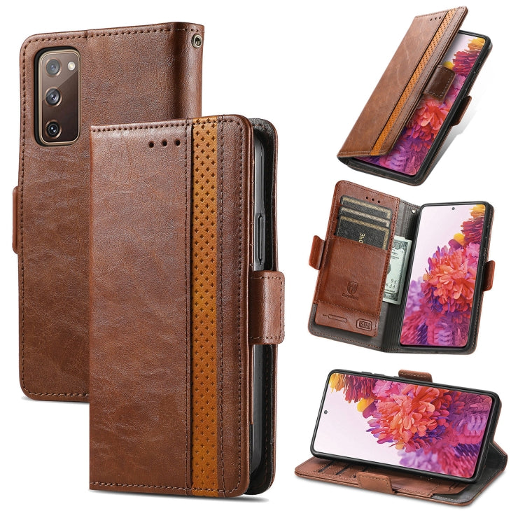 For Samsung Galaxy S20 FE CaseNeo Splicing Dual Magnetic Buckle Leather Case with Holder & Card Slots & Wallet