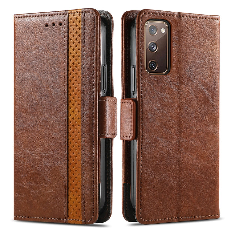 For Samsung Galaxy S20 FE CaseNeo Splicing Dual Magnetic Buckle Leather Case with Holder & Card Slots & Wallet