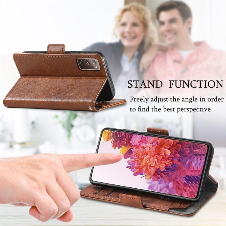 For Samsung Galaxy S20 FE CaseNeo Splicing Dual Magnetic Buckle Leather Case with Holder & Card Slots & Wallet