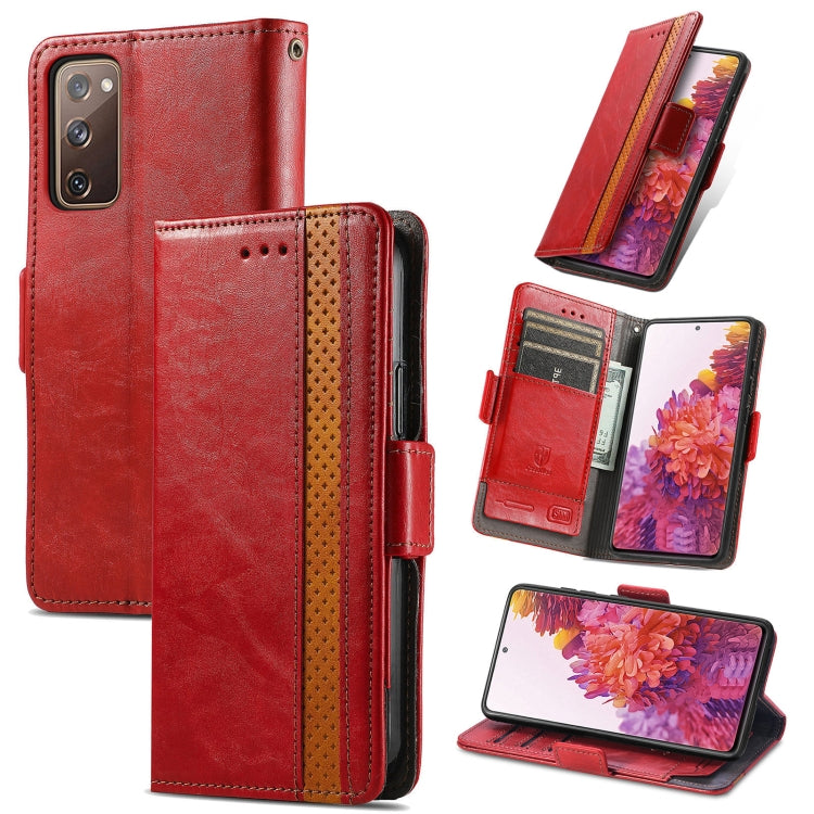 For Samsung Galaxy S20 FE CaseNeo Splicing Dual Magnetic Buckle Leather Case with Holder & Card Slots & Wallet