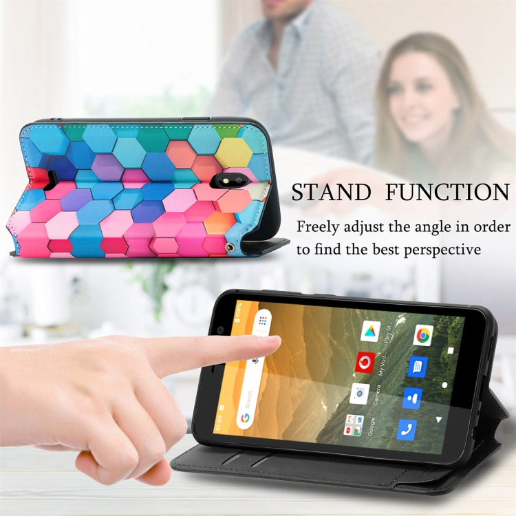 For Vodafone Smart E11 CaseNeo Colorful Magnetic Leather Case with Holder & Card Slot & Wallet